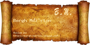 Bergh Márton névjegykártya
