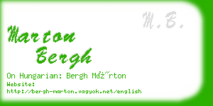 marton bergh business card